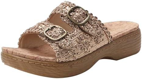 Amazon.com | Alegria Women Iza Black Platform Buckle Leather